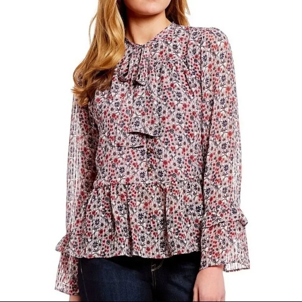 William Rast Women's Destiny Floral Ruffled Blouse